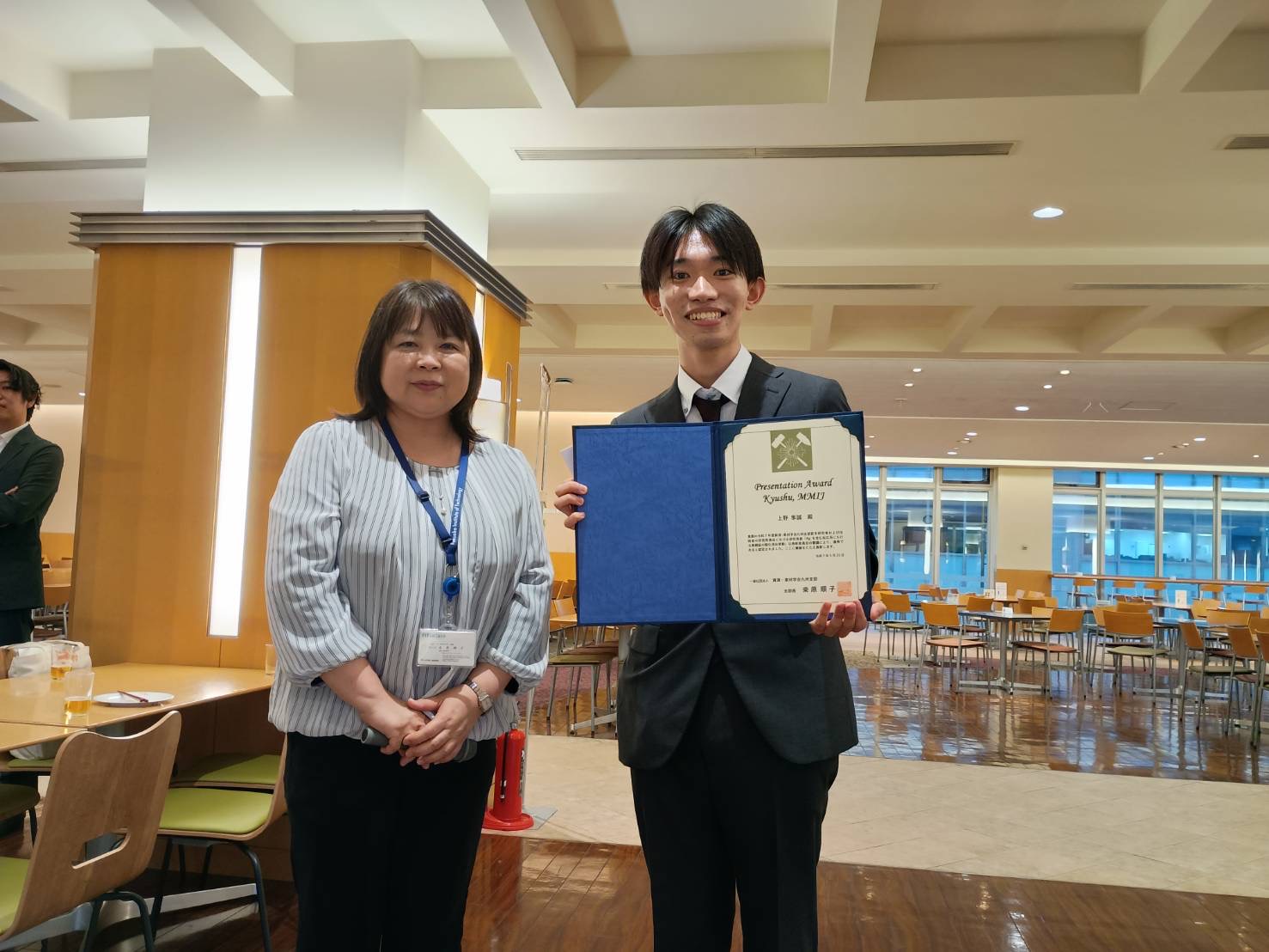 中野研M1の上野隼誠さんが、一般社団法人 資源・素材学会 九州支部にてPresentation Award Kyushu, MMIJを受賞しました！
